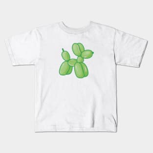 Green Balloon Dog Animal Kids T-Shirt